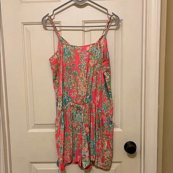 Lilly Pulitzer Pink and Green Floral Romper - Picture 4 of 6